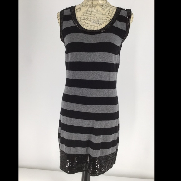 Glimmer by j j basic XL (L) Blk/Grey sweater dress - Picture 2 of 9